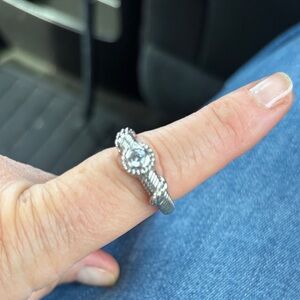 Judith Ripka sterling cubic zirconia ring sz 9